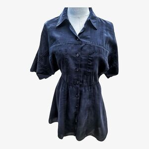 Zara Black Cotton Shirt Dress Size Small